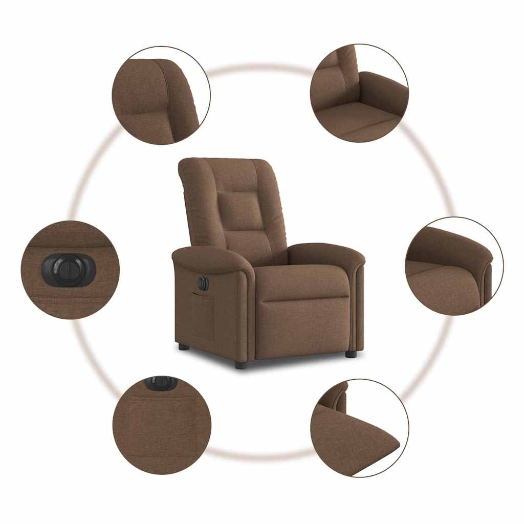 Relaxsessel Elektrisch Braun Stoff