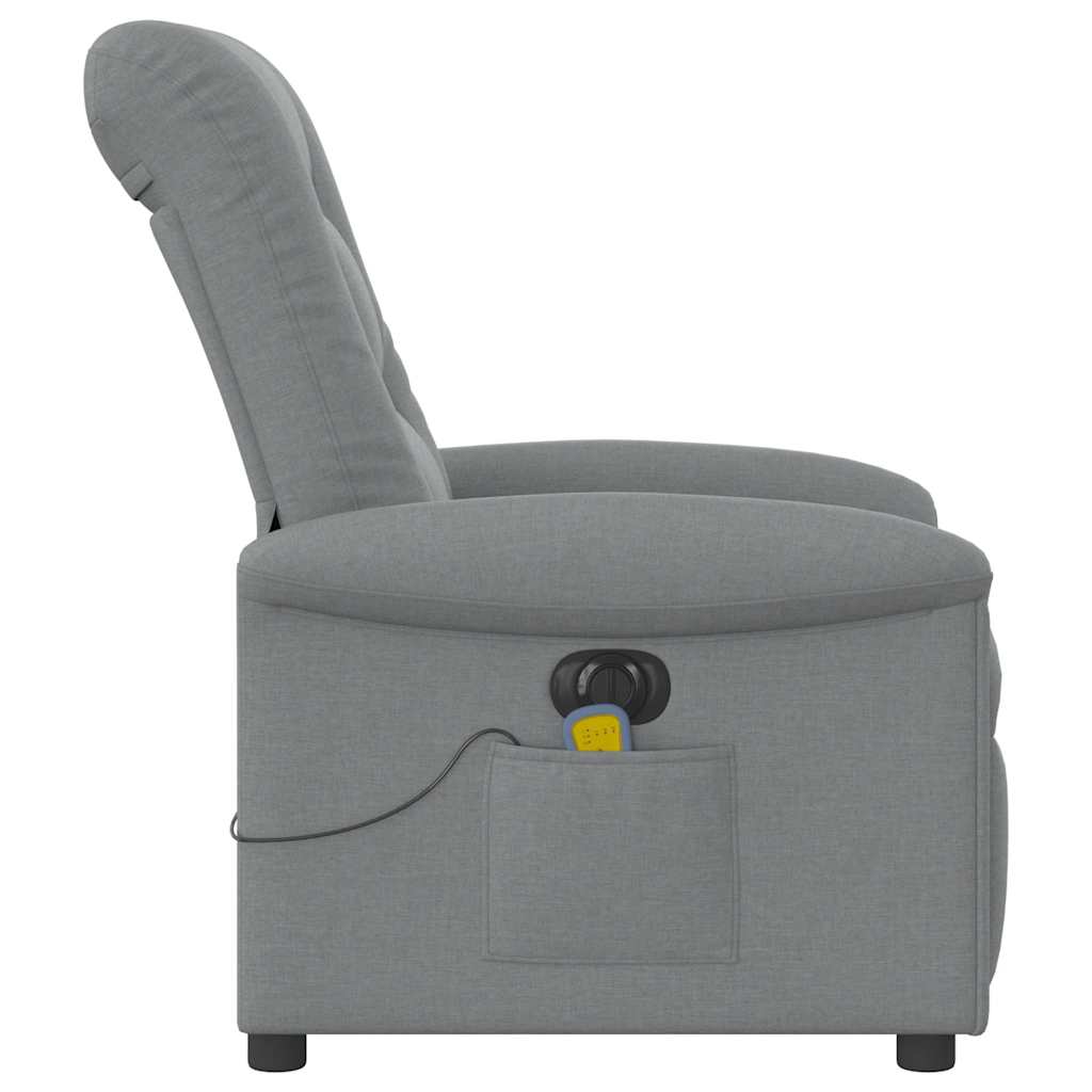 Massagesessel Elektrisch Hellgrau Stoff