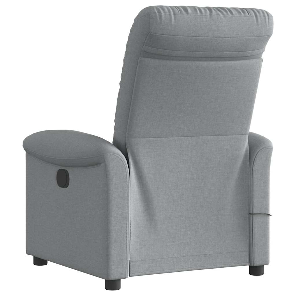 Massagesessel Elektrisch Hellgrau Stoff