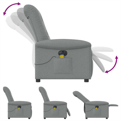 Massagesessel Elektrisch Hellgrau Stoff