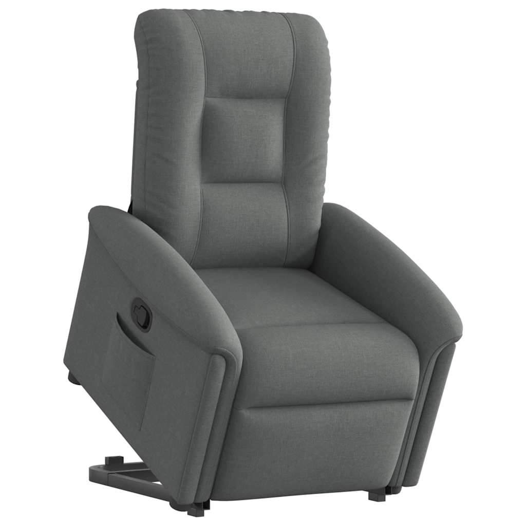 Relaxsessel mit Aufstehhilfe Dunkelgrau Stoff