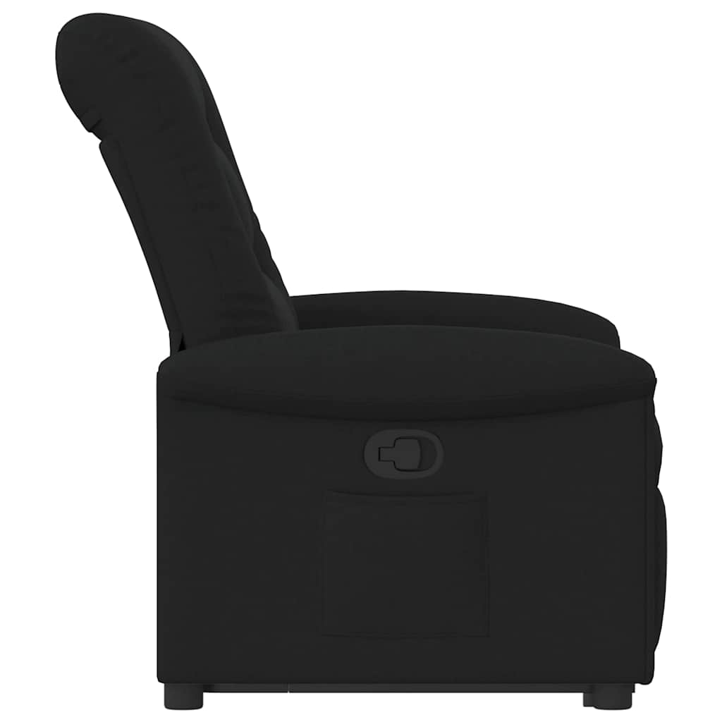 Relaxsessel mit Aufstehhilfe Schwarz Stoff
