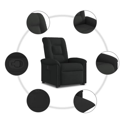 Relaxsessel mit Aufstehhilfe Schwarz Stoff