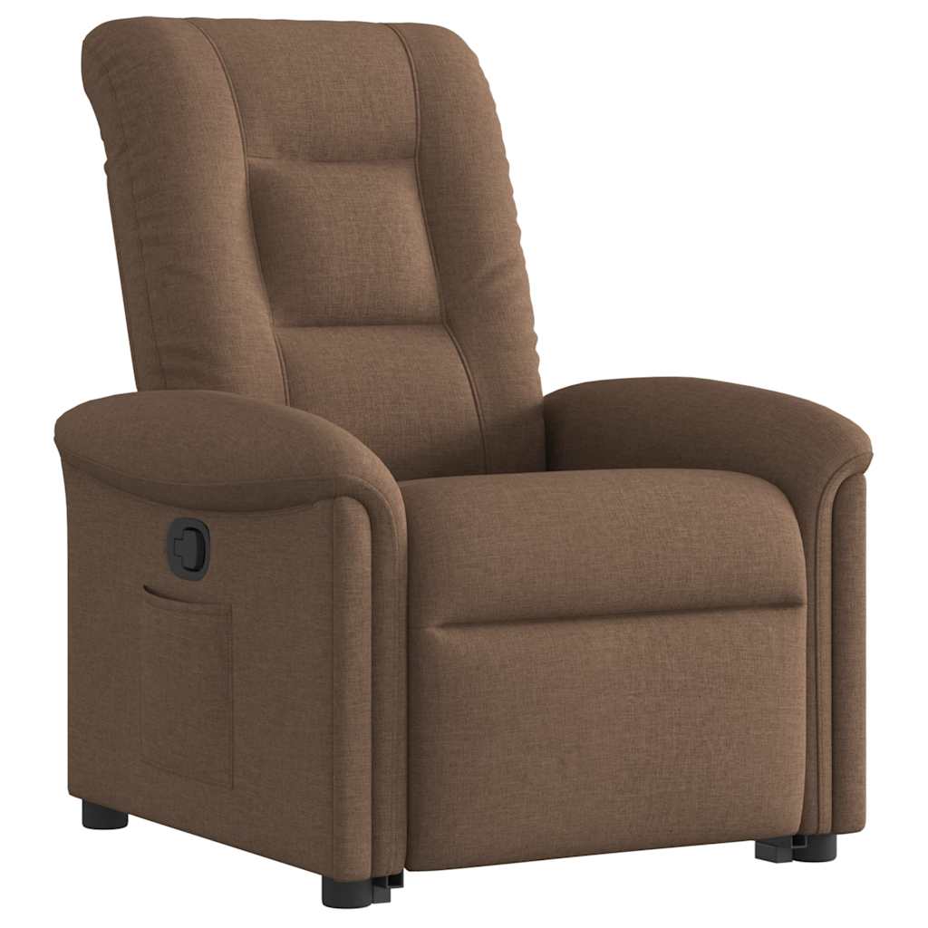 Relaxsessel mit Aufstehhilfe Braun Stoff