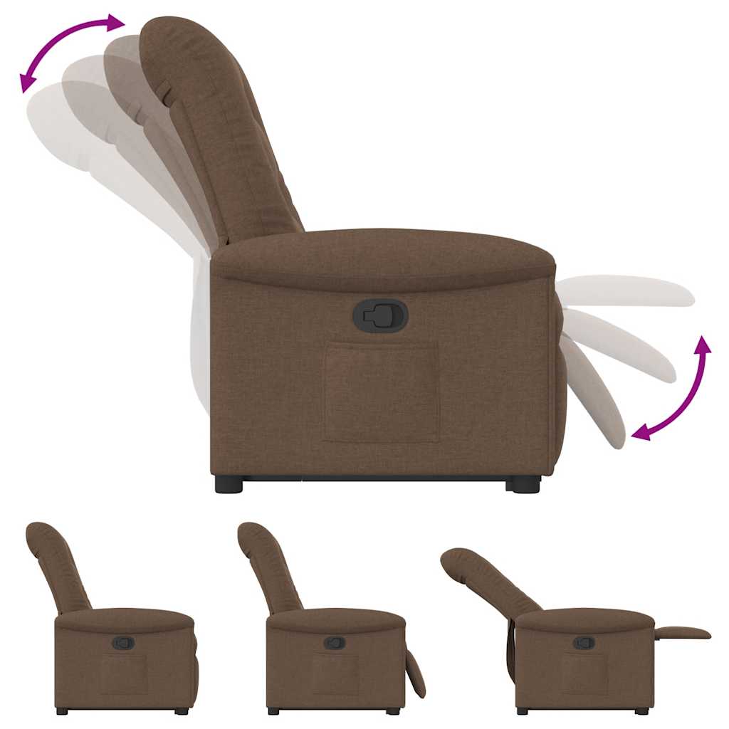 Relaxsessel mit Aufstehhilfe Braun Stoff