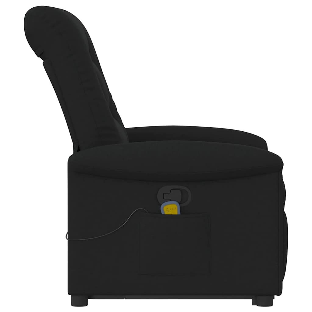 Massagesessel mit Aufstehhilfe Schwarz Stoff
