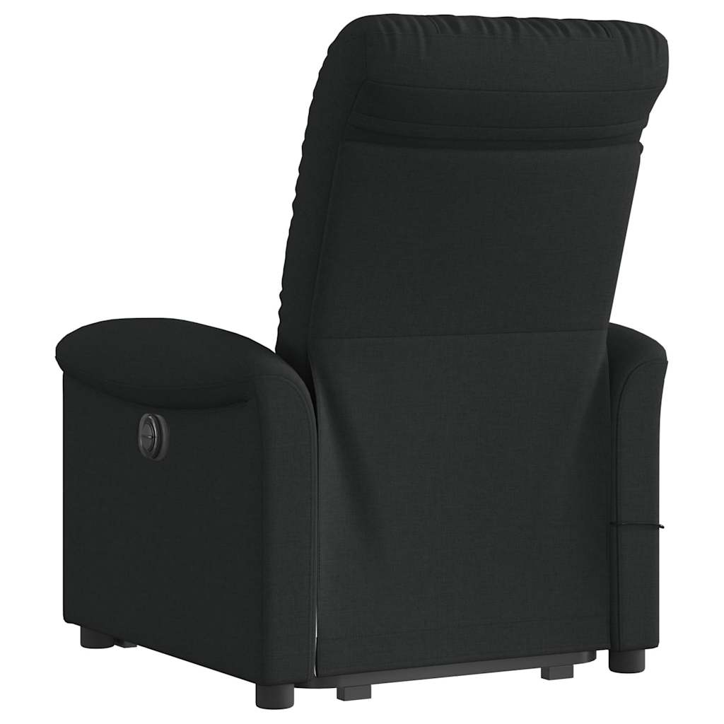 Massagesessel mit Aufstehhilfe Schwarz Stoff
