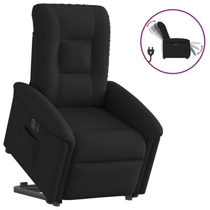 Relaxsessel mit Aufstehhilfe Elektrisch Schwarz Stoff