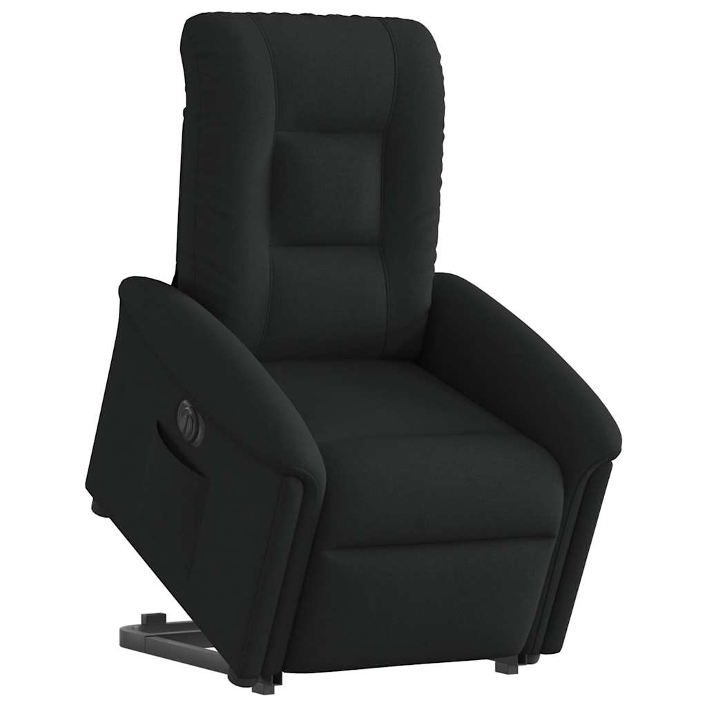 Relaxsessel mit Aufstehhilfe Elektrisch Schwarz Stoff