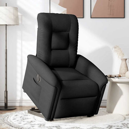Relaxsessel mit Aufstehhilfe Elektrisch Schwarz Stoff