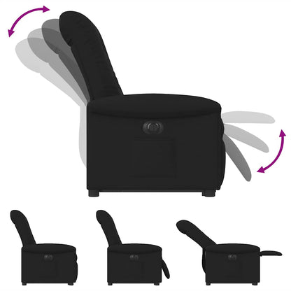 Relaxsessel mit Aufstehhilfe Elektrisch Schwarz Stoff
