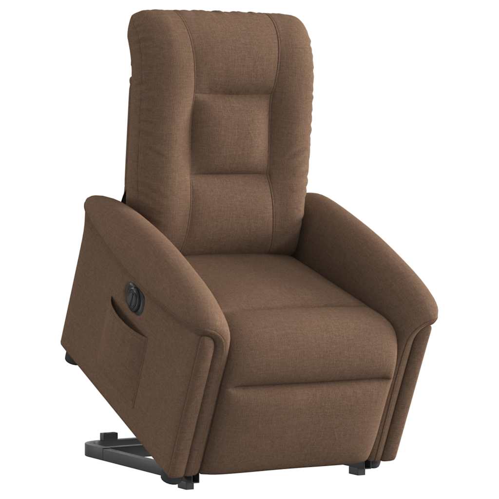 Relaxsessel mit Aufstehhilfe Elektrisch Braun Stoff