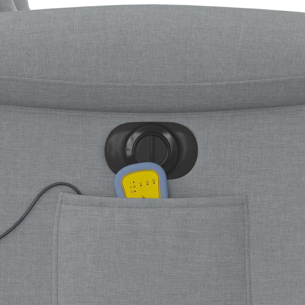 Elektrischer Massagesessel mit Aufstehhilfe Hellgrau Stoff