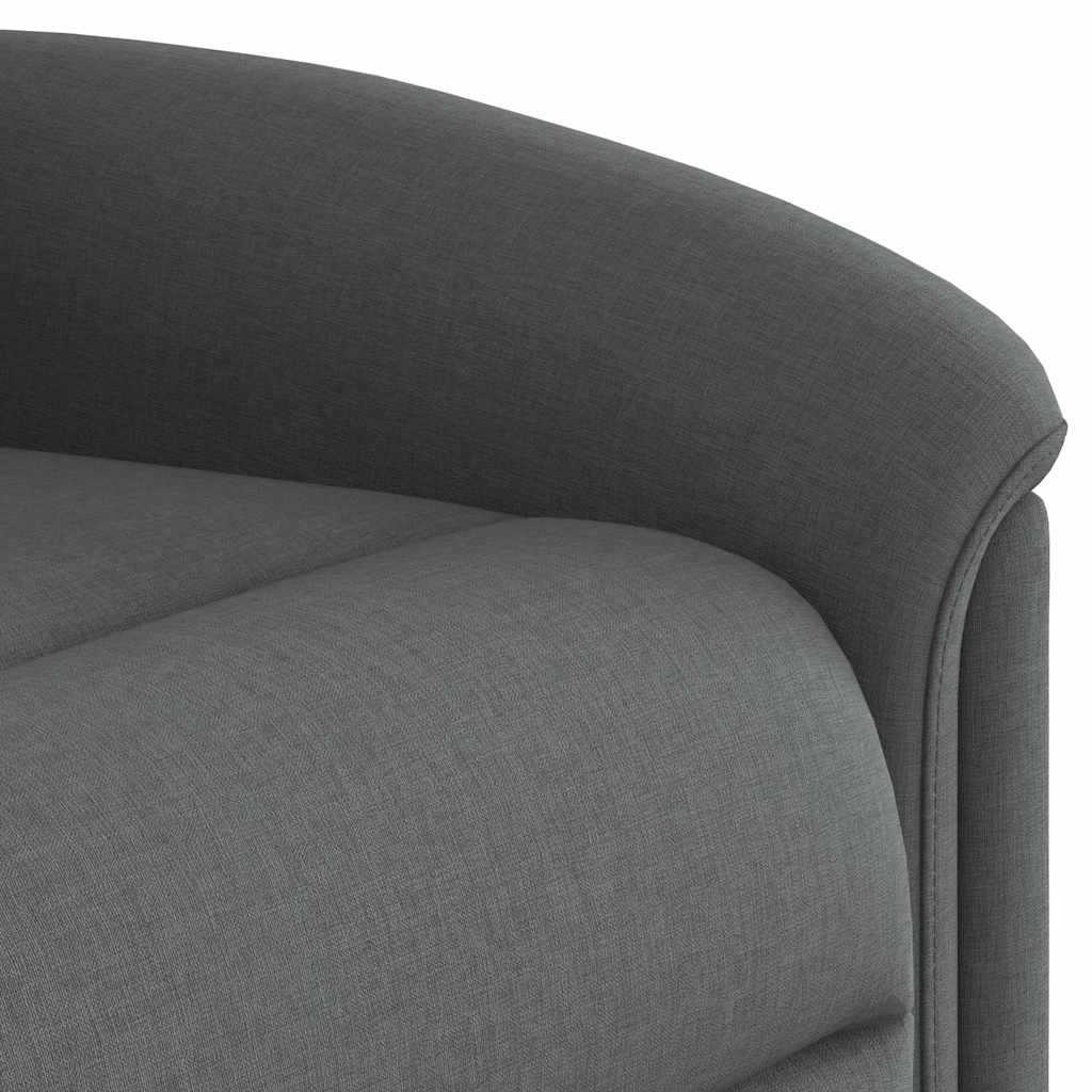 Elektrischer Massagesessel mit Aufstehhilfe Dunkelgrau Stoff
