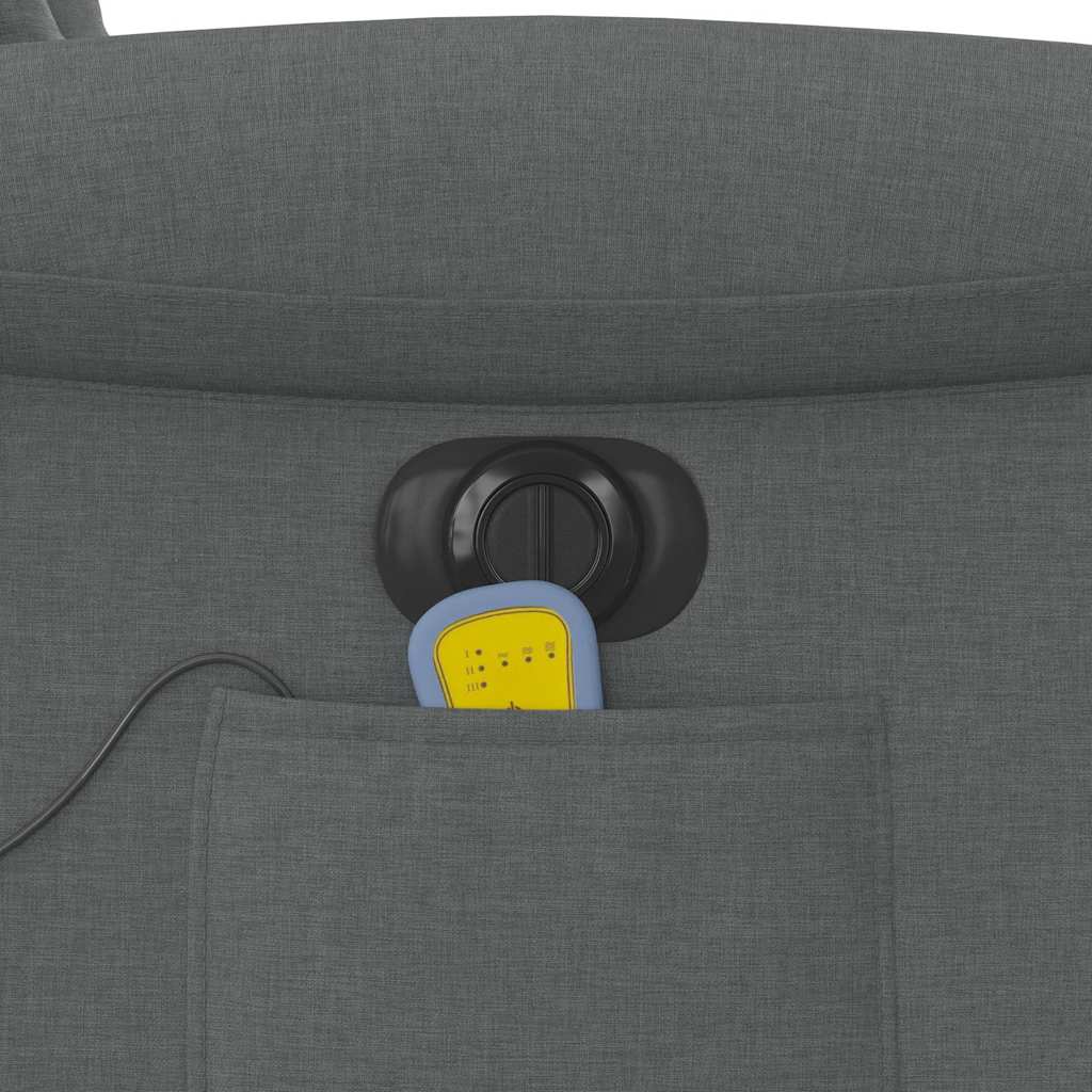 Elektrischer Massagesessel mit Aufstehhilfe Dunkelgrau Stoff