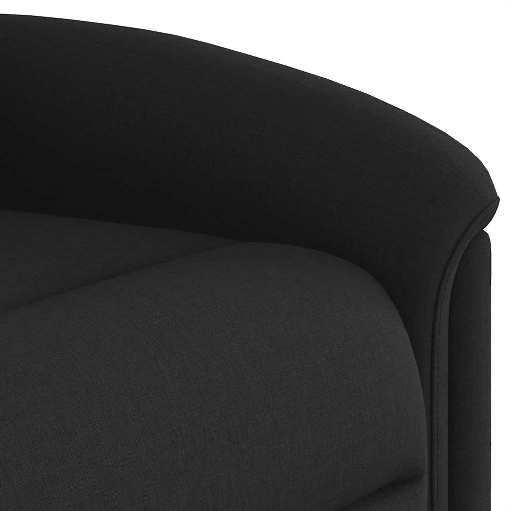 Elektrischer Massagesessel mit Aufstehhilfe Schwarz Stoff