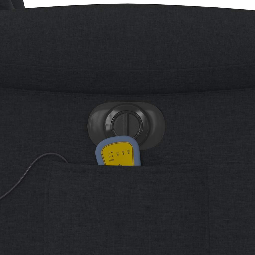 Elektrischer Massagesessel mit Aufstehhilfe Schwarz Stoff