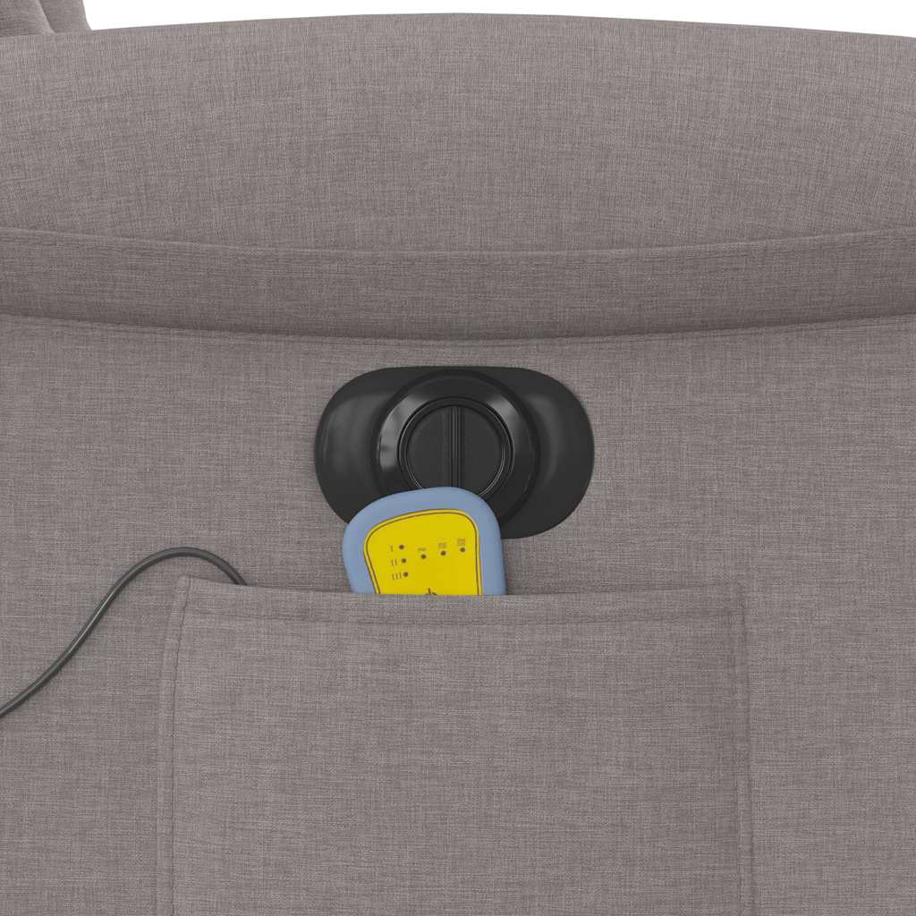 Elektrischer Massagesessel mit Aufstehhilfe Taupe Stoff