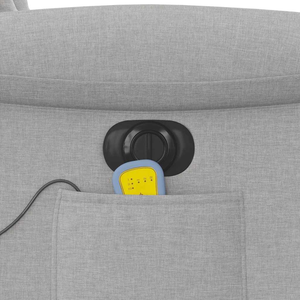 Massagesessel mit Aufstehhilfe Elektrisch Wolkengrau Stoff