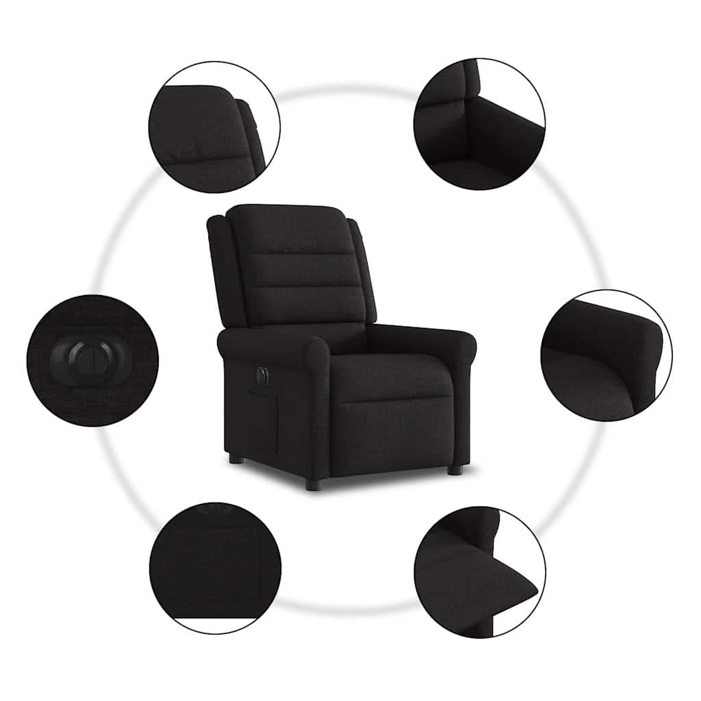 Relaxsessel Elektrisch Schwarz Stoff