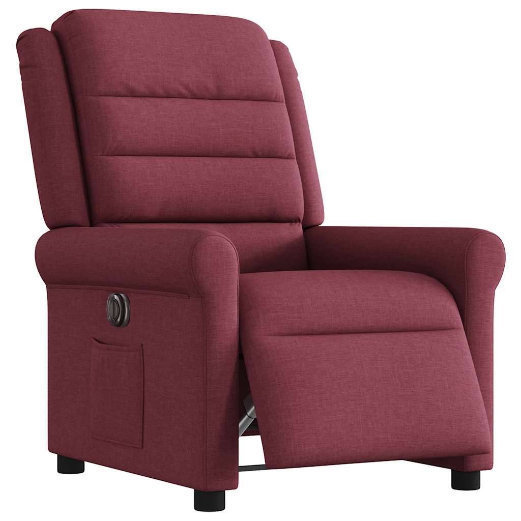 Relaxsessel Elektrisch Weinrot Stoff