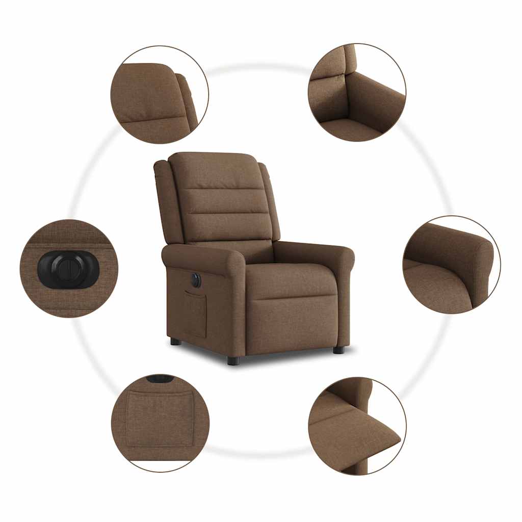 Relaxsessel Elektrisch Braun Stoff