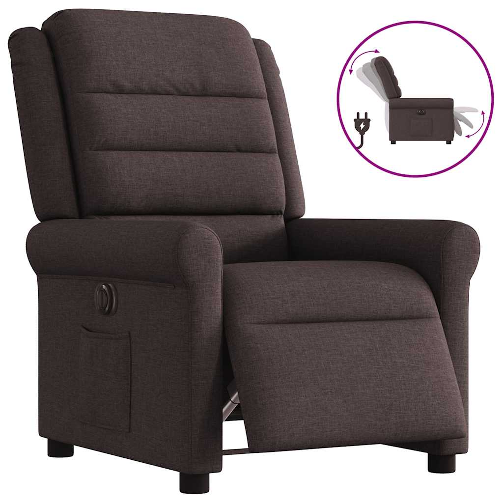 Relaxsessel Elektrisch Dunkelbraun Stoff