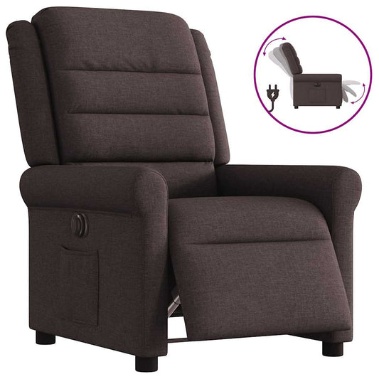 Relaxsessel Elektrisch Dunkelbraun Stoff
