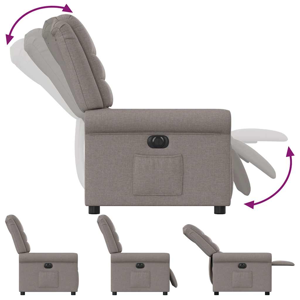 Relaxsessel Elektrisch Taupe Stoff