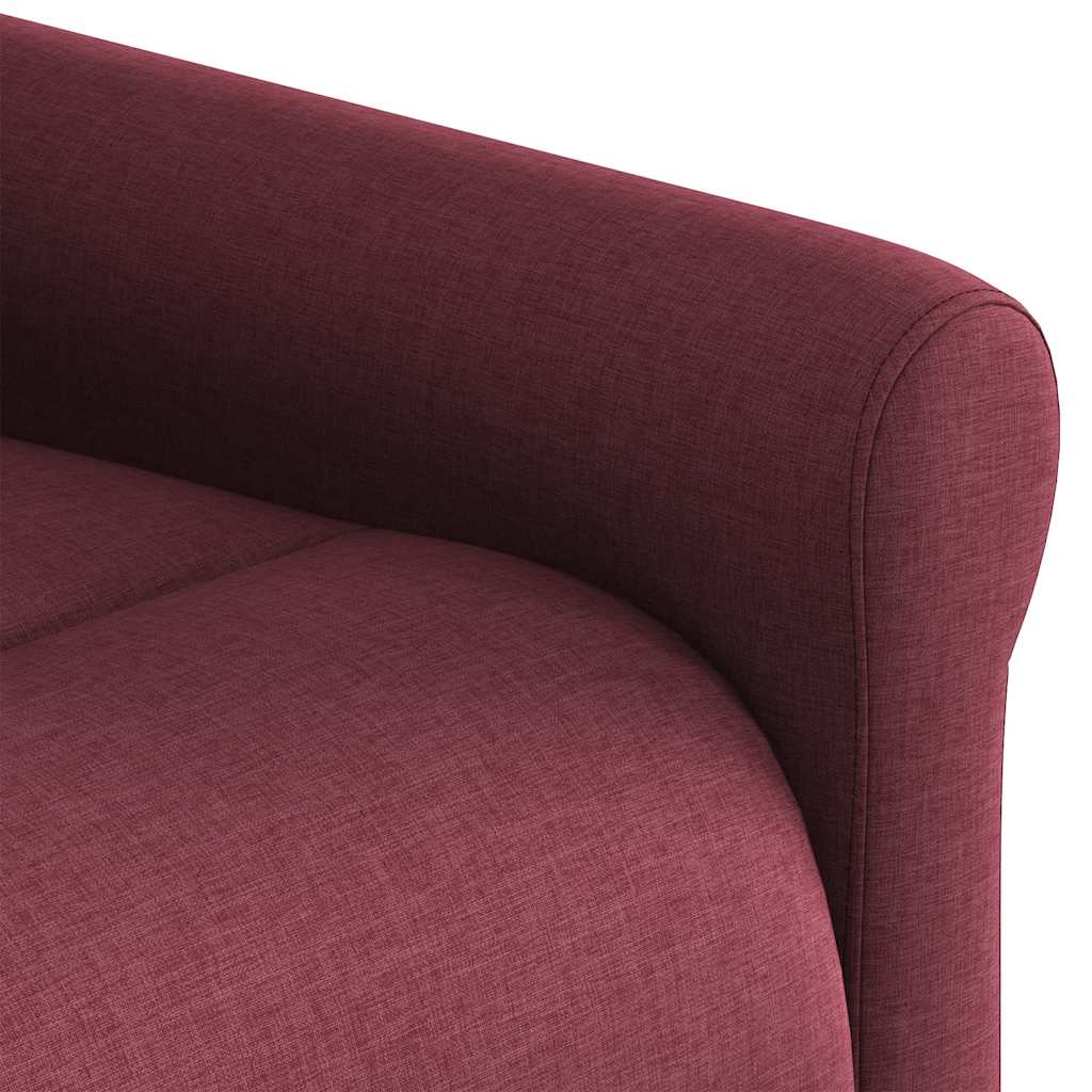 Massagesessel Elektrisch Weinrot Stoff