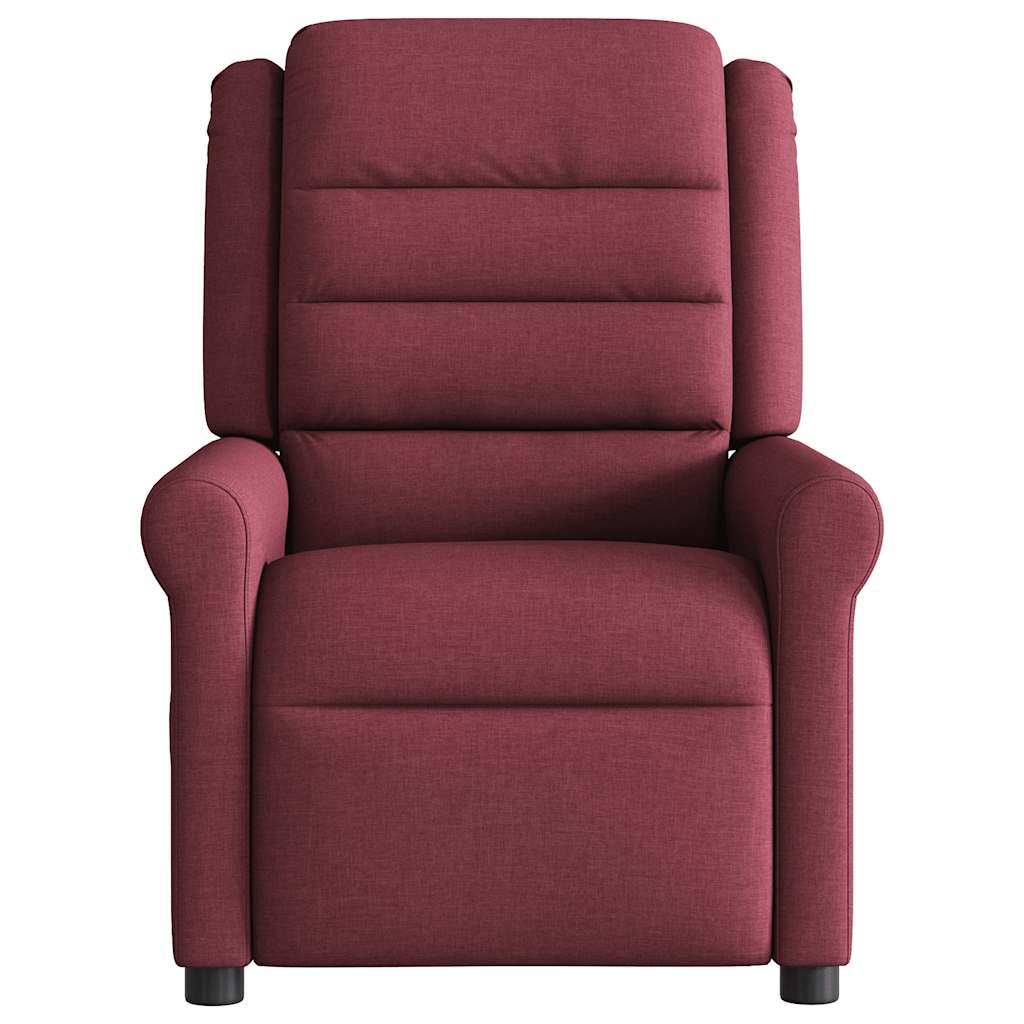 Massagesessel Elektrisch Weinrot Stoff
