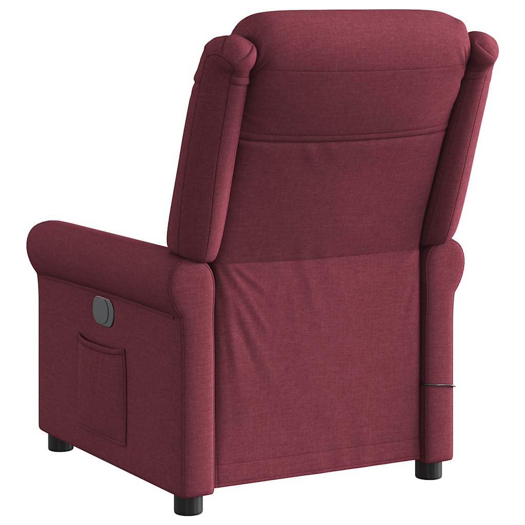 Massagesessel Elektrisch Weinrot Stoff
