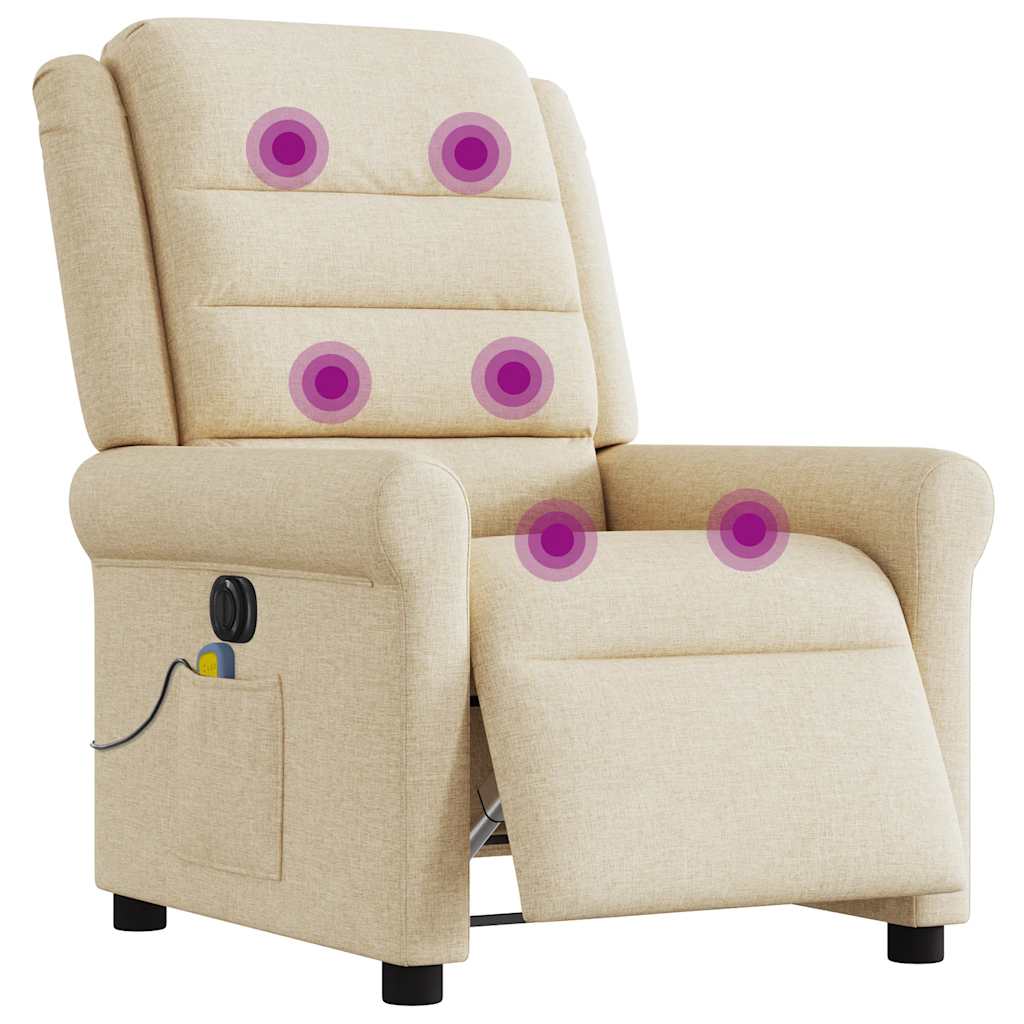 Massagesessel Elektrisch Creme Stoff