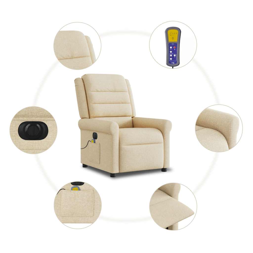 Massagesessel Elektrisch Creme Stoff