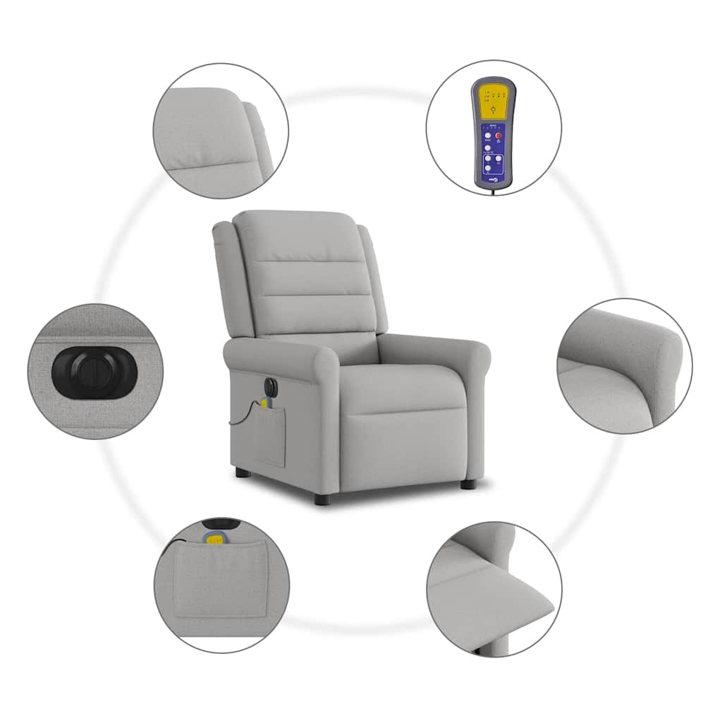Massagesessel Elektrisch Wolkengrau Stoff
