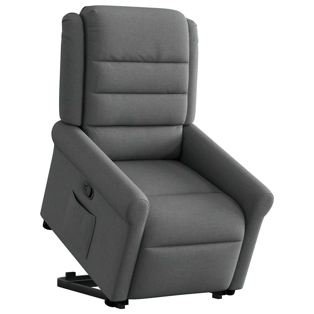 Relaxsessel mit Aufstehhilfe Dunkelgrau Stoff