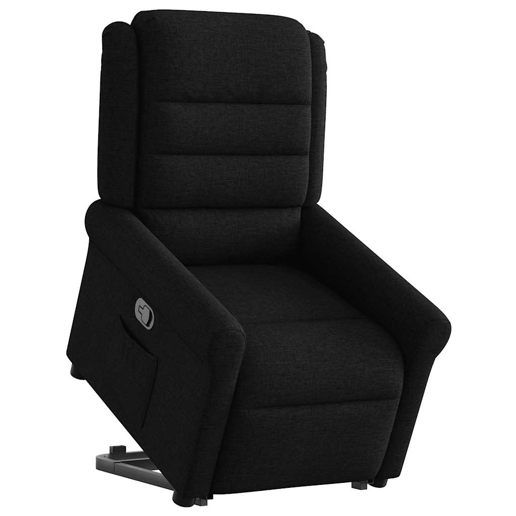 Relaxsessel mit Aufstehhilfe Schwarz Stoff