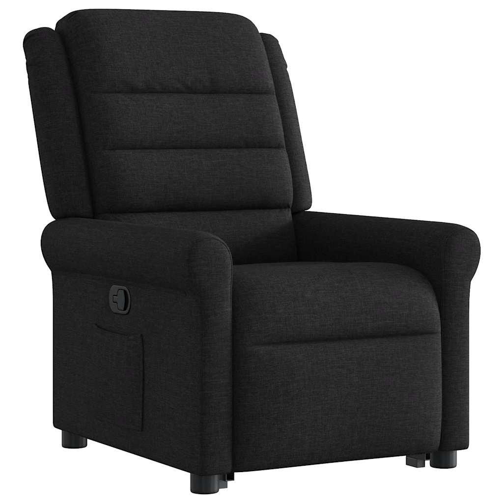 Relaxsessel mit Aufstehhilfe Schwarz Stoff