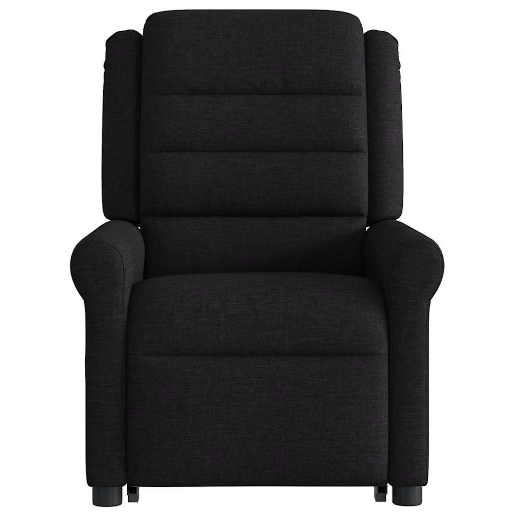 Relaxsessel mit Aufstehhilfe Schwarz Stoff
