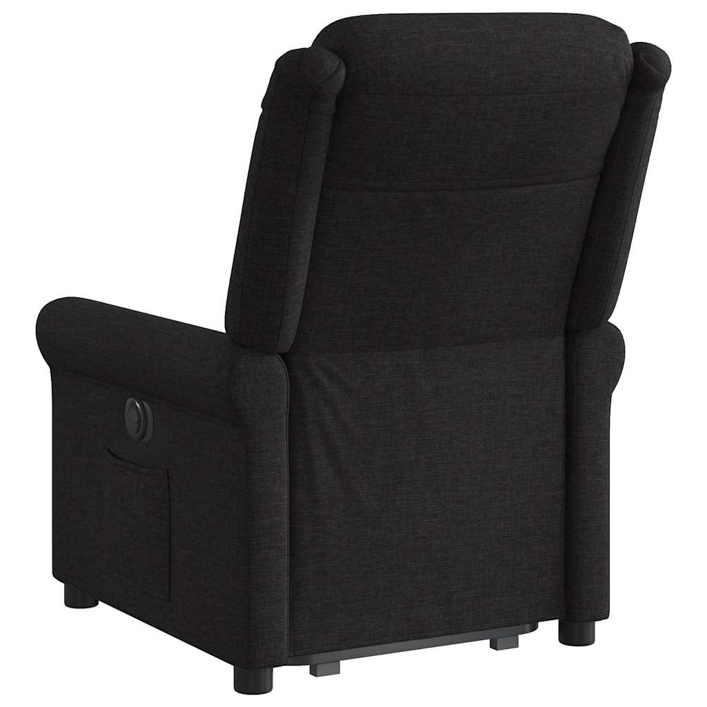 Relaxsessel mit Aufstehhilfe Schwarz Stoff