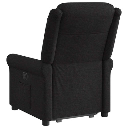 Relaxsessel mit Aufstehhilfe Schwarz Stoff