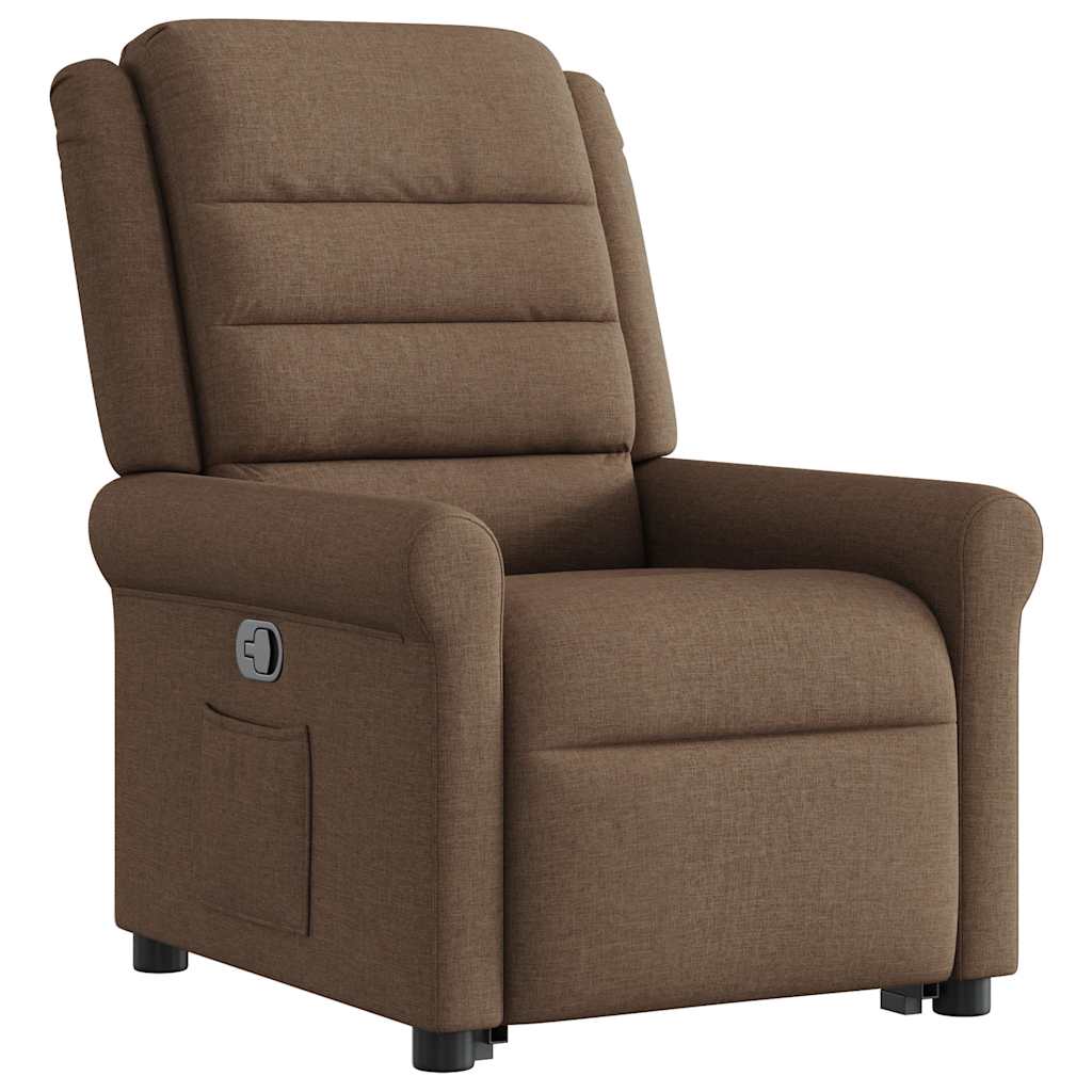 Relaxsessel mit Aufstehhilfe Braun Stoff