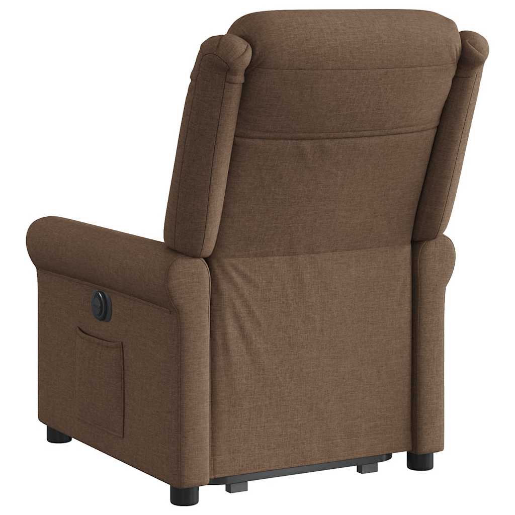 Relaxsessel mit Aufstehhilfe Braun Stoff