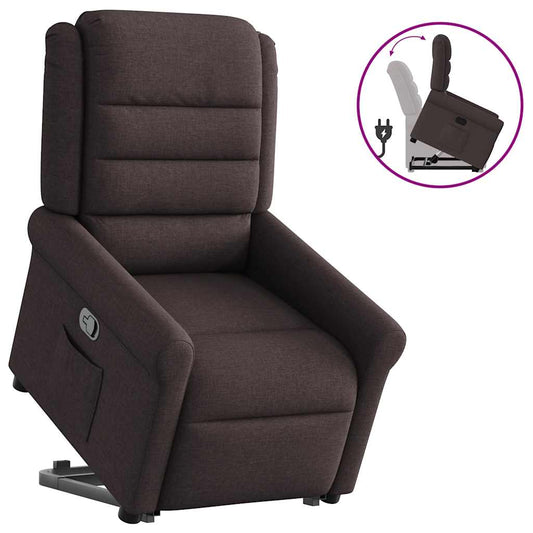 Relaxsessel mit Aufstehhilfe Dunkelbraun Stoff