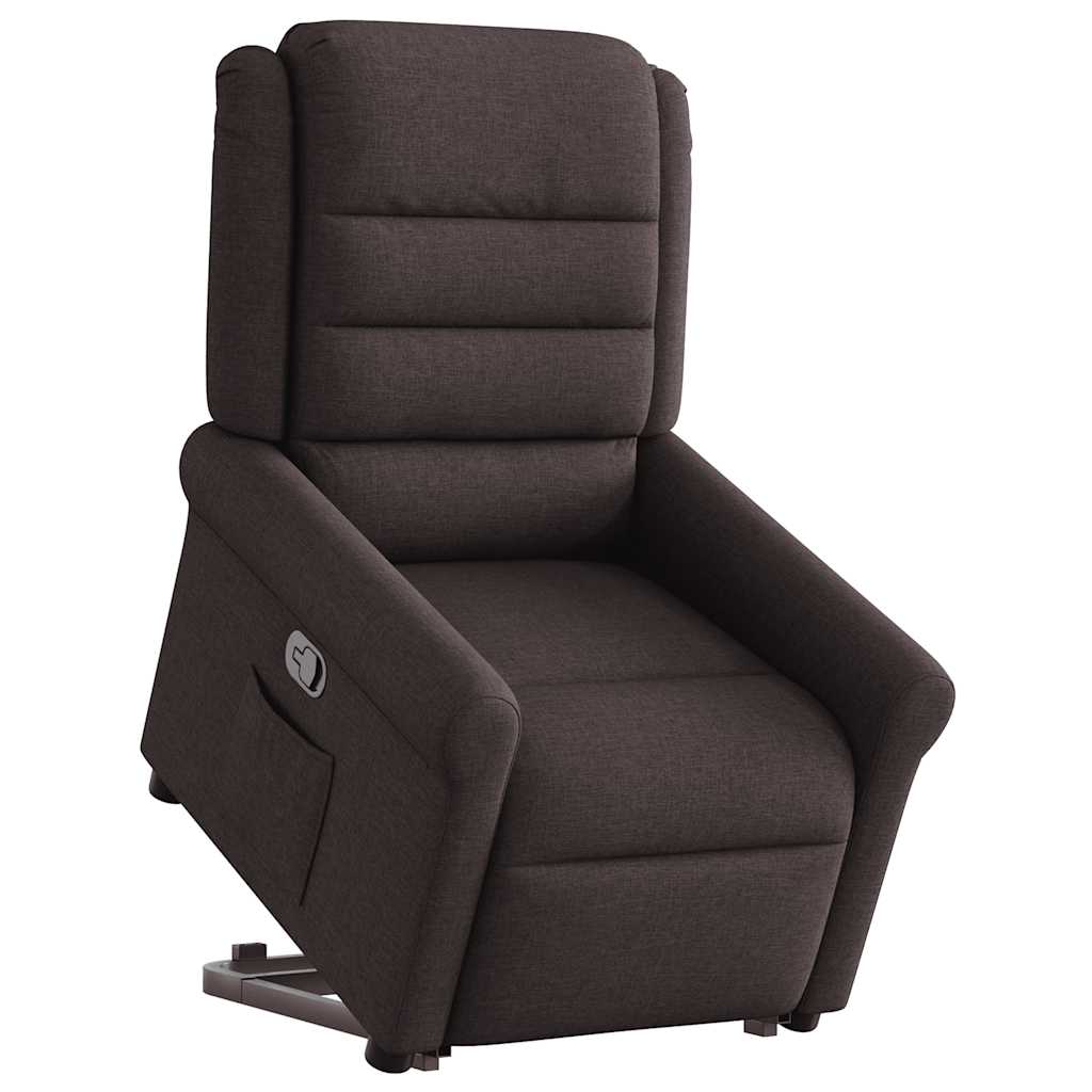 Relaxsessel mit Aufstehhilfe Dunkelbraun Stoff