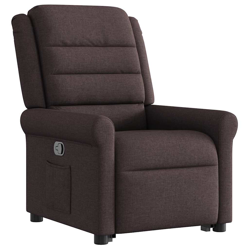 Relaxsessel mit Aufstehhilfe Dunkelbraun Stoff