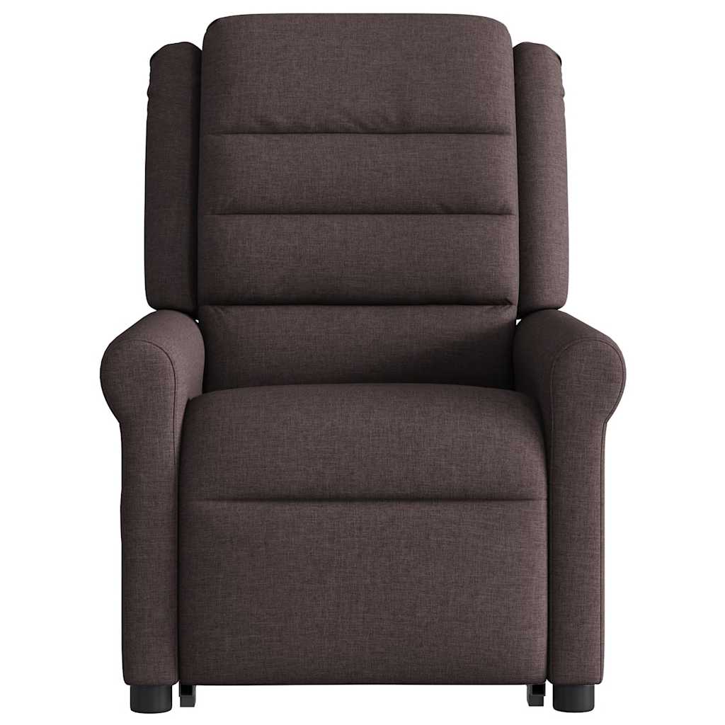 Relaxsessel mit Aufstehhilfe Dunkelbraun Stoff