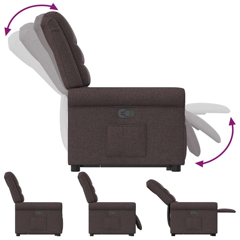 Relaxsessel mit Aufstehhilfe Dunkelbraun Stoff