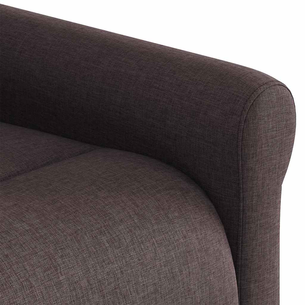 Massagesessel mit Aufstehhilfe Dunkelbraun Stoff