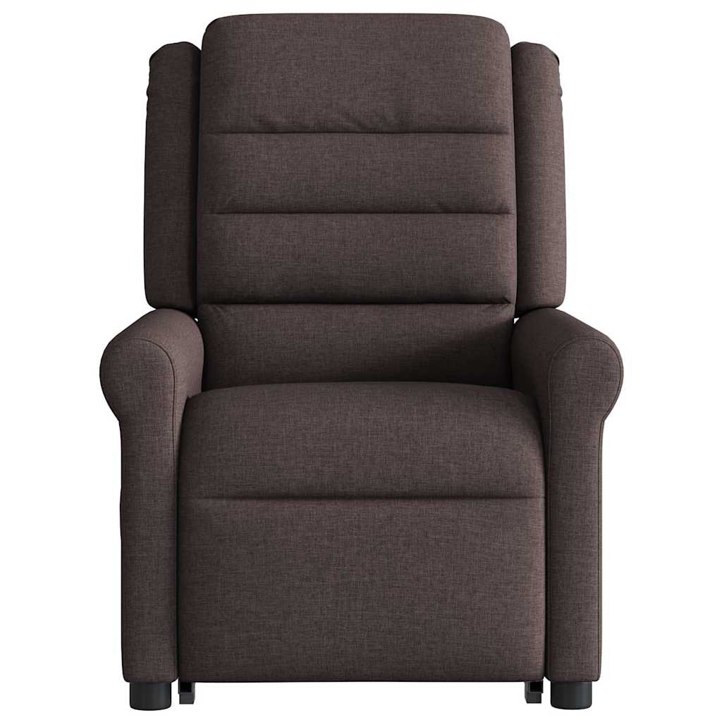 Massagesessel mit Aufstehhilfe Dunkelbraun Stoff